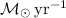 Mathematical equation: ${\cal M}\hbox{$_{\odot}$}\,{\rm yr}^{-1}$