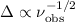 Mathematical equation: $\Delta\propto \nu_{\rm obs}^{-1/2}$