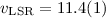 Mathematical equation: $v_{\rm LSR} = 11.4(1)$