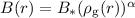 Mathematical equation: $B(r) = B_* (\rho_{\rm g}(r))^{\alpha}$