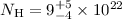 Mathematical equation: $N_{\rm H}=9^{+5}_{-4}\times10^{22}$