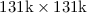 Mathematical equation: $131{\rm k} \times 131{\rm k}$
