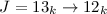 Mathematical equation: $J=13_k\rightarrow 12_k$