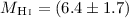 Mathematical equation: $M_\ion{H}{i}=(6.4\pm1.7)$