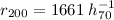 Mathematical equation: $r_{200}=1661\;h_{70}^{-1}$