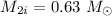 Mathematical equation: $M_{2i}=0.63~M_{\odot}$