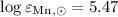 Mathematical equation: $\log\varepsilon_{\rm Mn, \odot}= 5.47$