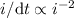 Mathematical equation: $i/{\rm d}t \propto i^{-2}$