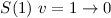 Mathematical equation: $S(1) \ v=1 \rightarrow 0$