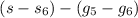 Mathematical equation: $(s-s_6)-(g_5-g_6)$