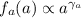 Mathematical equation: $f_a(a) \propto a^{\gamma_a}$
