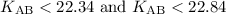 Mathematical equation: $K_{\rm AB}<22.34~{\rm and}~K_{\rm AB}<22.84$