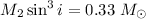 Mathematical equation: $M_2\sin^3 i =0.33~{M}_\odot$