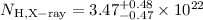 Mathematical equation: $N_{\rm H, X-ray} = 3.47^{+0.48}_{-0.47} \times 10^{22}$