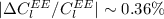 Mathematical equation: $|\Delta C^{EE}_l/C^{EE}_l|\sim 0.36\%$
