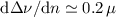 Mathematical equation: ${\rm d}\Delta\nu/{\rm d}n \simeq 0.2\,\mu$