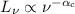 Mathematical equation: $L_{\nu} \propto \nu^{-\alpha_{\rm c}}$