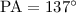 Mathematical equation: $\rm PA=137^\circ$