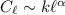 Mathematical equation: $C_{\ell} \sim k \ell^{\alpha}$