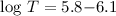 Mathematical equation: $\log\,T=5.8{-}6.1$