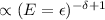 Mathematical equation: $\propto (E=\epsilon)^{-\delta+1}$