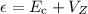 Mathematical equation: $\epsilon = E_{\rm c} + V_Z$