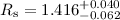 Mathematical equation: $R_{\rm s} = 1.416^{+0.040}_{-0.062}$