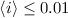 Mathematical equation: $\langle i\rangle \leq 0.01$