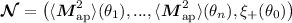 Mathematical equation: $\vec{\mathcal N}=\left( \langle \vec{M}_{\rm ap}^2\rangle (\theta_1), ..., \langle \vec{M}_{\rm ap}^2\rangle (\theta_n), \xi_+(\theta_0) \right)$