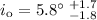Mathematical equation: $i_{\rm o} = 5.8^{\circ}\;^{+1.7}_{-1.8}$