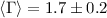 Mathematical equation: $\langle \Gamma \rangle = 1.7 \pm 0.2$