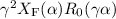 Mathematical equation: $\gamma^{2} X_{\rm F}(\alpha)R_0(\gamma \alpha)$