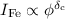 Mathematical equation: $I_{\rm Fe} \propto \phi^{\delta_{\rm c}}$