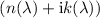 Mathematical equation: $(n(\lambda) + {\rm i}k(\lambda))$