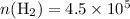 Mathematical equation: $n({\rm H_2})=4.5\times 10^5$