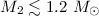 Mathematical equation: $M_2 \lesssim 1.2~\mbox {$M_{\odot}$}$