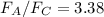 Mathematical equation: $F_{A}/F_{C} = 3.38$