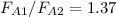 Mathematical equation: $F_{A1}/F_{A2} = 1.37$