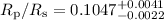 Mathematical equation: $R_{\rm p}/R_{\rm s}=0.1047_{-0.0022}^{+0.0041}$