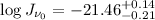 Mathematical equation: $\log J_{\nu_0} = -21.46^{+0.14}_{-0.21}$