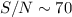 Mathematical equation: $S/N\sim70$