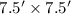 Mathematical equation: $7.5\arcmin \times 7.5\arcmin$