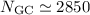 Mathematical equation: $N_{\rm GC} \simeq 2850$