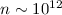 Mathematical equation: $n \sim 10^{12}$