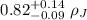 Mathematical equation: $0.82^{+0.14}_{-0.09}~{\rho}_J$