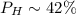 Mathematical equation: $P_H\sim42\%$