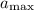 Mathematical equation: $a_\mathrm{max}$