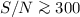 Mathematical equation: $S/N\ga300$