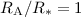 Mathematical equation: $R_{\rm A}/ R_* = 1$