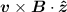 Mathematical equation: $ {\vec{v}}\times{\vec{B}} \cdot \vec{{\hat{z}}}$